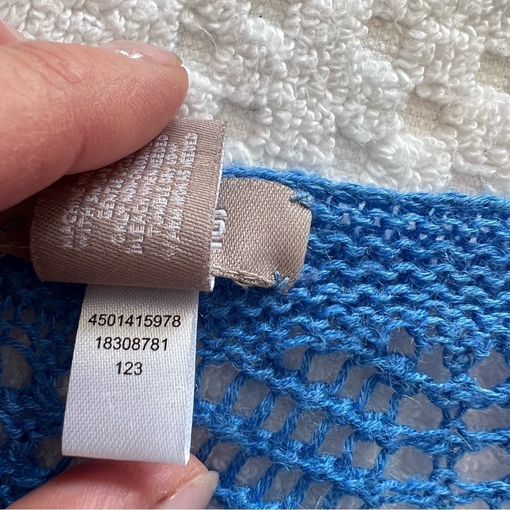 ! Chicos blue crocheted short sleeve sweater., - Picture 10 of 10
